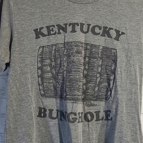 KY for KY Kentucky Bunghole Bourbon Barrel Gray Tee Tshirt Womens Size Small - Picture 5 of 13